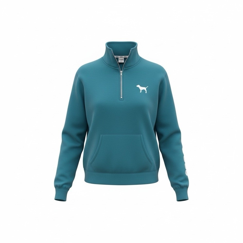 Victoria's Secret Teal Half-Zip Hoodie